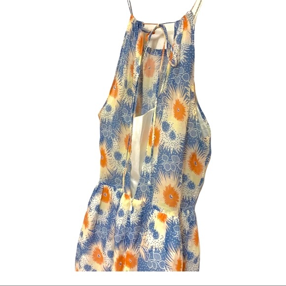 Steven Alan periwinkle & burnt orange print halter dress size 2 - Picture 5 of 6